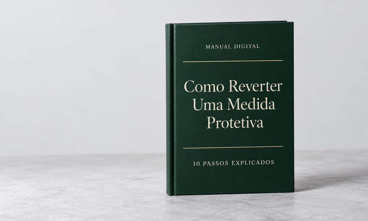 Representação ilustrativa da capa do manual digital Como Reverter Uma Medida Protetiva